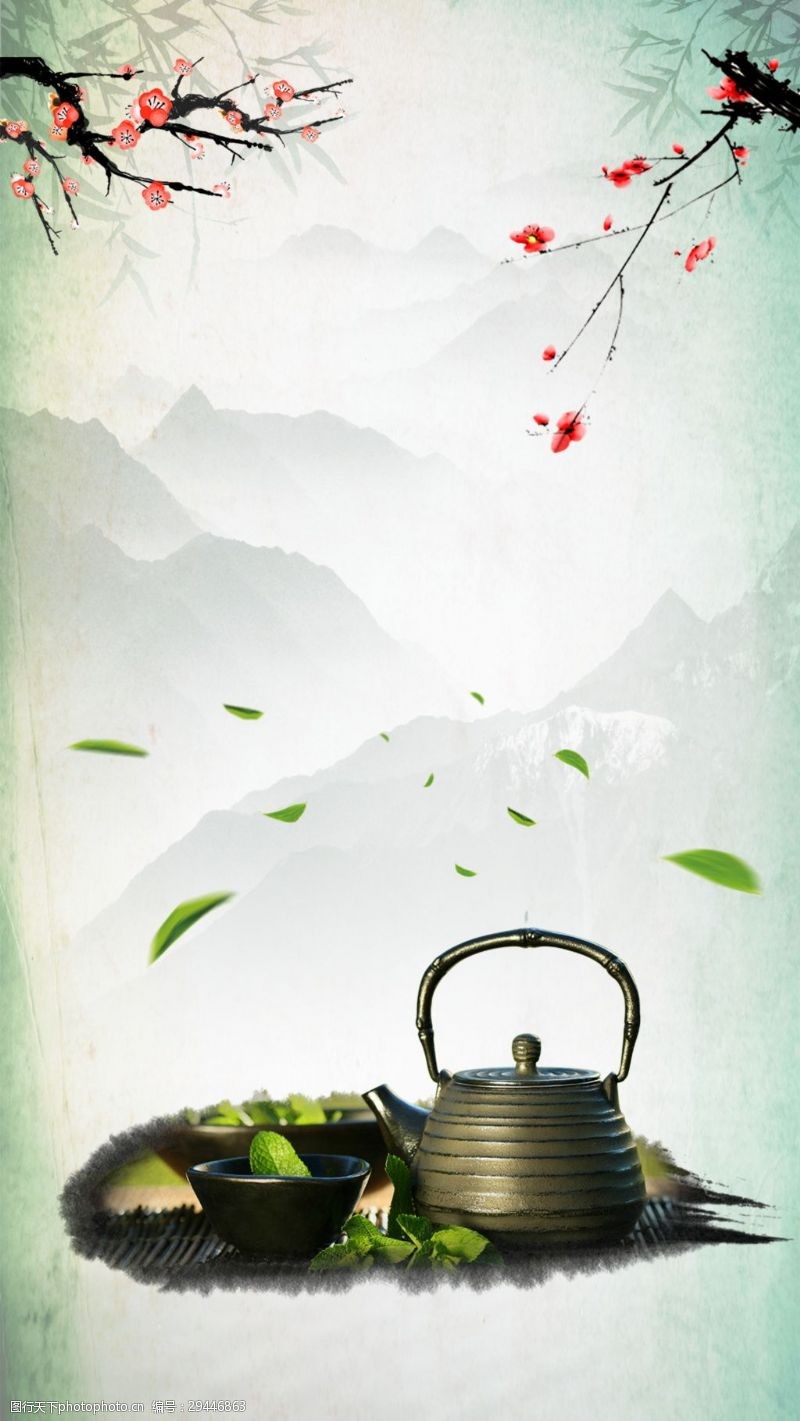茶叶文化背景图片素材